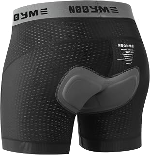 NOOYME Fahrradhose Herren Radunterhose Schnelltrockende Radlerhose Herren mit Sitzpolster 4D Atmungsaktive Fahrradunterhose Gepolstert Elastische Radhose Leichte Radlerhose