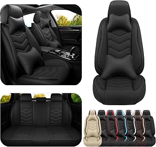 Car Seat Covers for Ford Bronco Sport 2021-2026, Premium Nappa Leather Car Seat Cover, Stylish Sport Seat Covers， Automobile Seat Cover Sets.(Luxury 5 Seats/Pure Black)