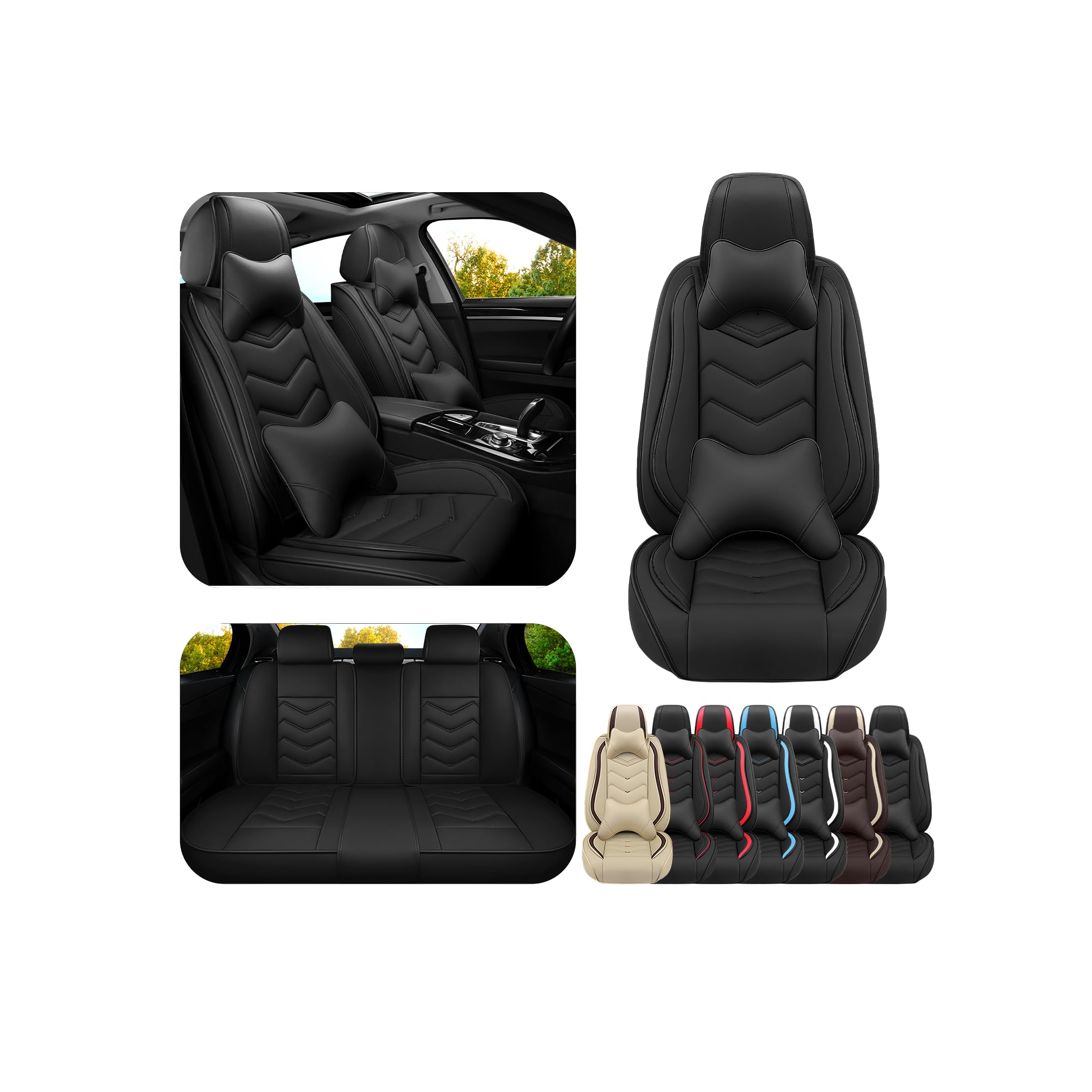 Car Seat Covers for Ford Bronco Sport 2021-2026, Premium Nappa Leather Car Seat 