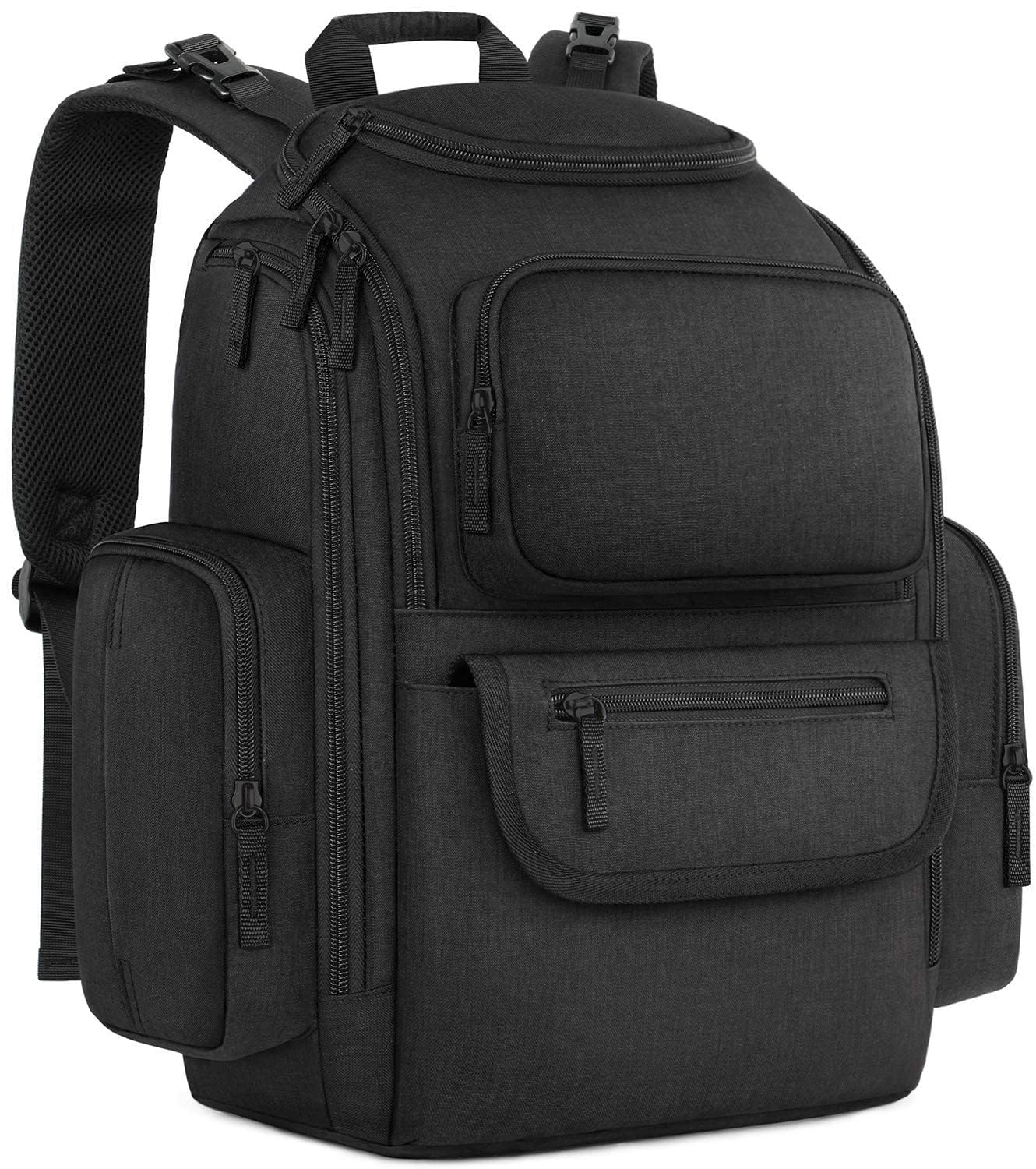 Mancro Travel Diaper Bag Backpack with 2 Insulated Bottle Pockets, Black | Strol
