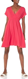 Amazon Essentials Women's V Neck Elastic Waist Surplice Dress (Available in Plus Size)
