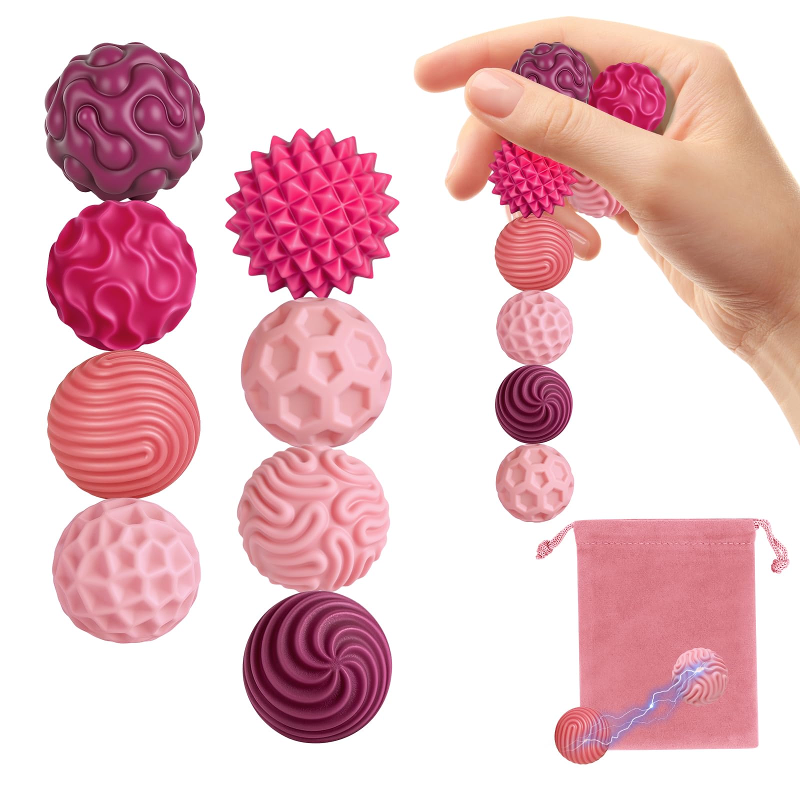 Zingbee Pack of 8 Magnetic Fidget Toys, Silicone Magnetic Balls, Anti-Stress | S