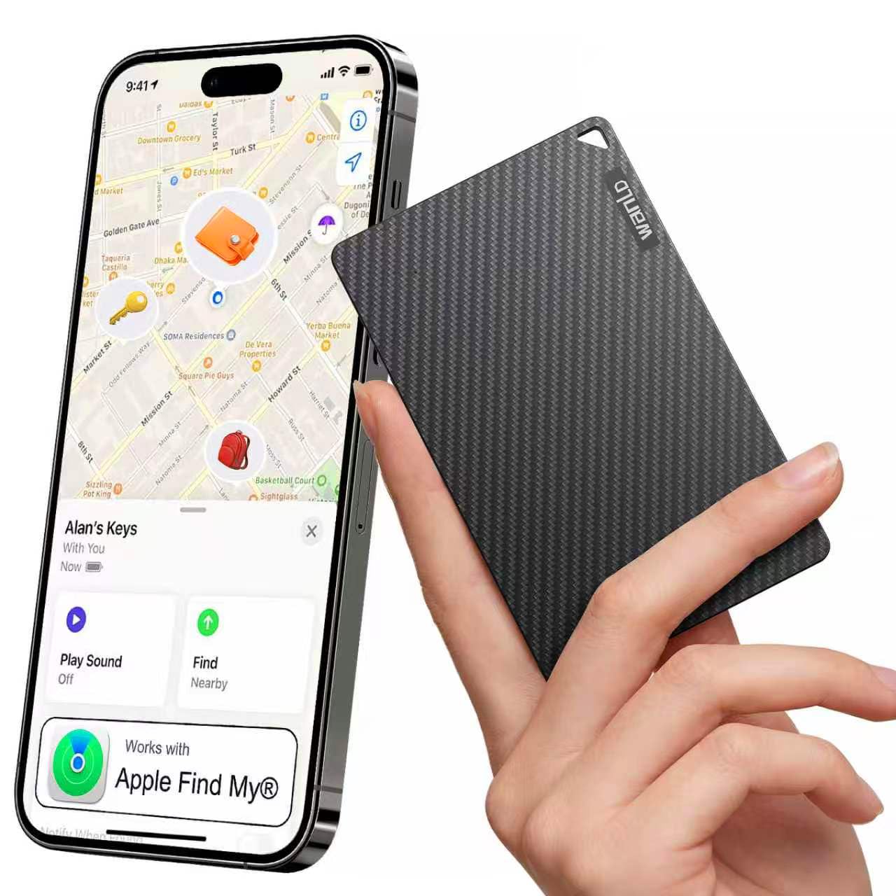 Wallet Tracker for Apple Find My, [Apple MFi Certified], iOS Only | 5+ Year Batt