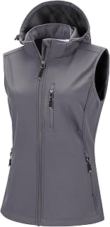 33,000ft Women's Hooded Lightweight Softshell Vest Fleece Lined for Running