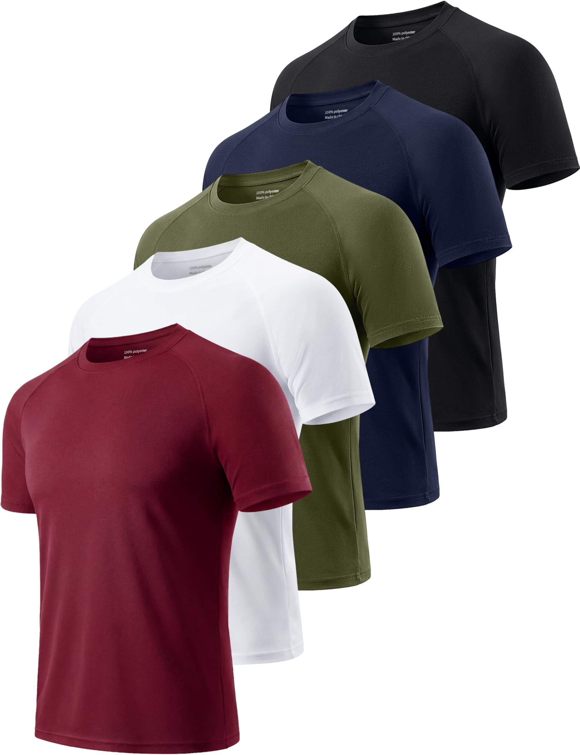 Cimic 1, 5 or 7 Pack Workout Shirts for Men Gym Athletic Short Sleeve