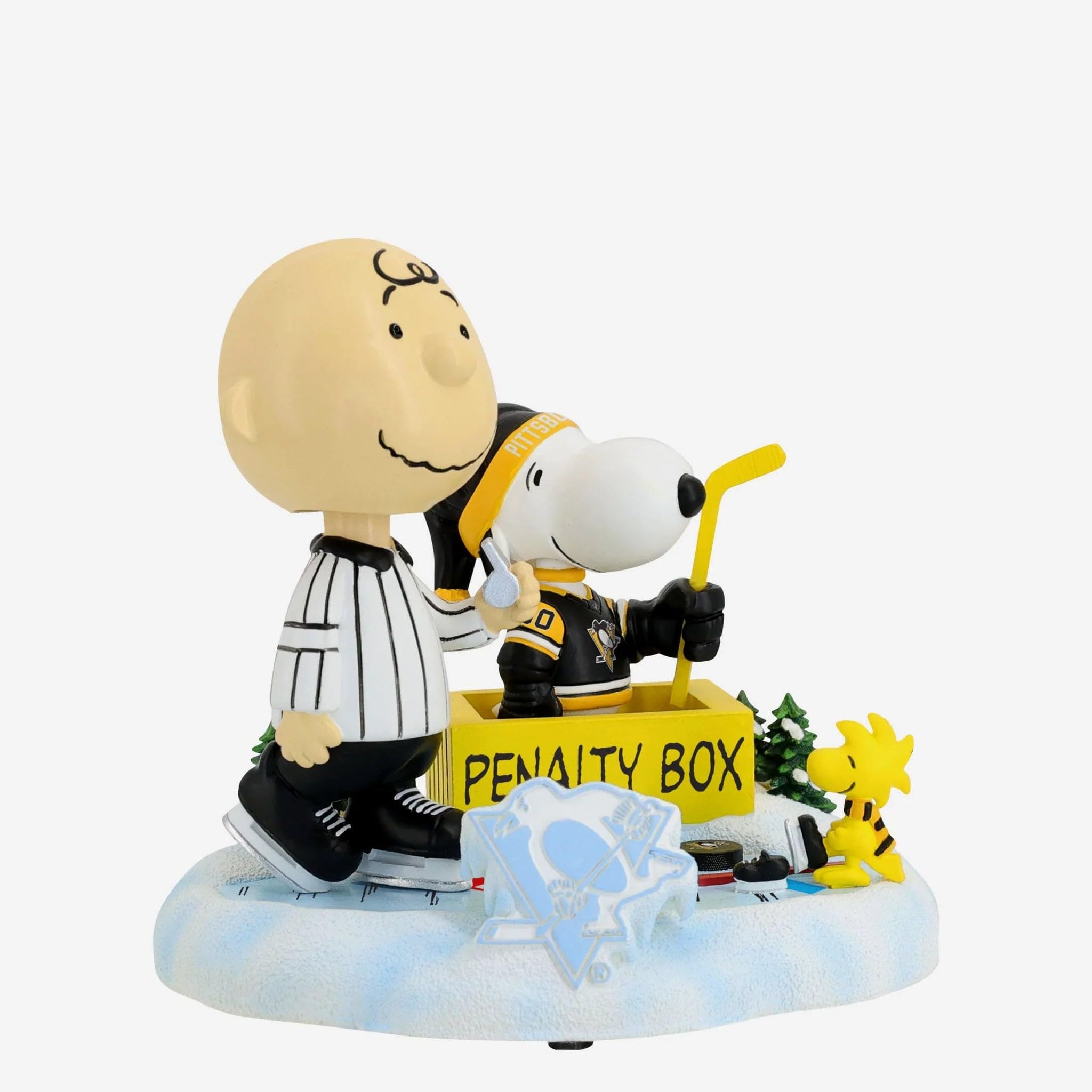 Charlie Brown, Snoopy & Woodstock Pittsburgh Penguins Peanuts Penalty Box Mini B
