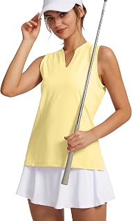 Obla Women's Sleeveless Golf Shirt V-Neck Lightweight Quick Dry Tennis Tank Tops Polo Shirts for Women