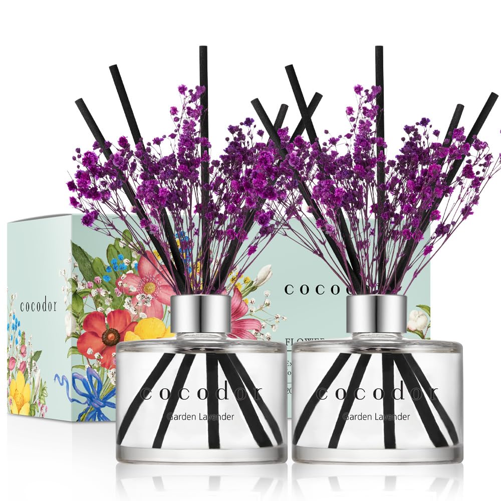 COCODOR Reed Diffuser with Real Preserved Flower/Lavender (Garden Lavender) / 20