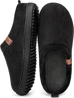 MERRIMAC Men's Slip-on Slippers Memory Foam Non-slip Indoor House Shoes | Backless, Faux Sherpa Shearling Lining, Lightweight, Flexible, Indoor & Outdoor, Machine Washable