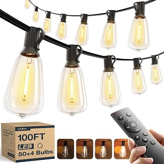 addlon 100FT(50FT*2) Solar String Lights Outdoor with Remote Waterproof