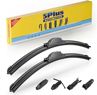 5 PLUS 22" and 22" Windshield Wipers Blades 2 Pack,All-Weather Performance | Factory Quality, Premium All-Season Wiper Blades, Stable Glass Contact, Quiet and Streak-Free Wiping Wiper Blades