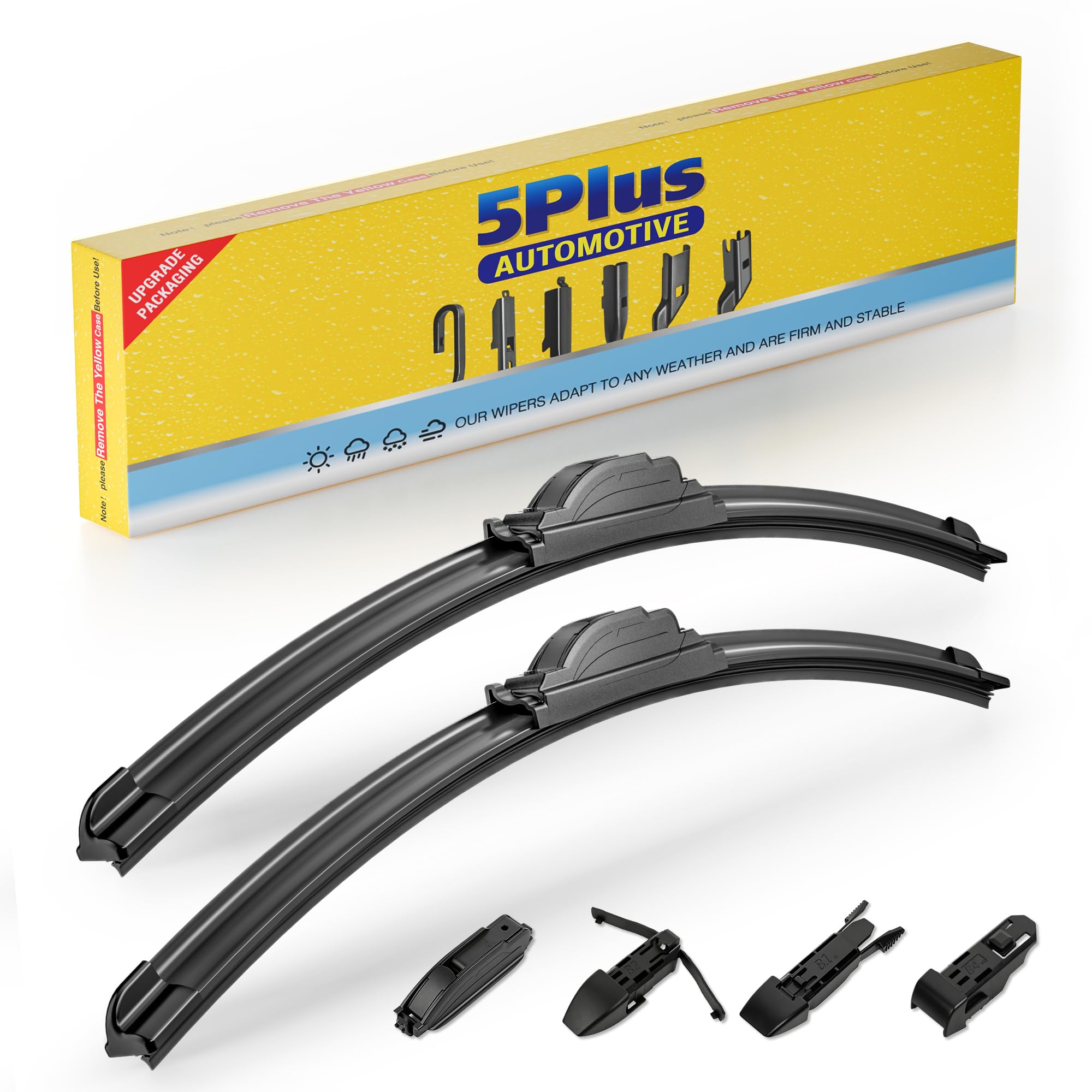 5 PLUS 22" and 22" Windshield Wipers Blades 2 Pack,All-Weather Performance | Fac