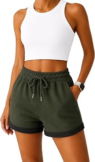Smith & Solo Women's Cotton Sports Shorts High Waist Summer Shorts for Gym, Jogging, Sports, Yoga, Fitness