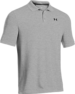 Under Armour Men Performance Polo Shirt - True Grey Heather/Black, Medium