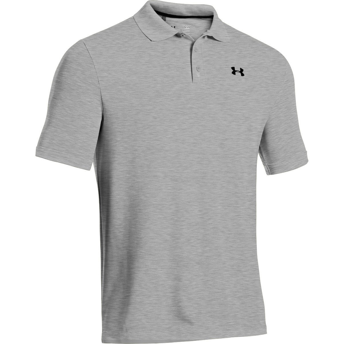 Under Armour Men Performance Polo Shirt - True Grey Heather/Black, Medium