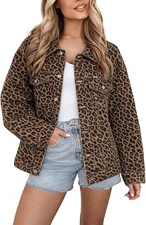 Kedera Women's Oversized Jean Jacket Long Blue Denim Jacket Long Sleeve Button Down Trucker Jacket Shacket Fall Coats
