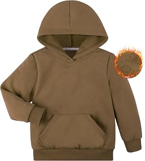 BIG ELEPHANT Boys Hooded Sweatshirt Fleece Pullover Hoodies Long Sleeve Warm Hoodie Sweatshirts with Pocket for Kids