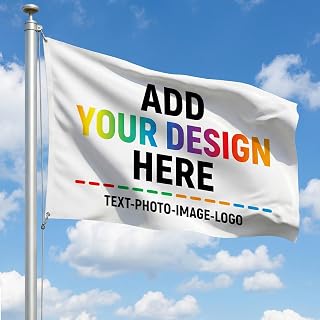 Custom Flag with Picture Logo Text - Design Your Own Flag Indoor Outdoor Decoration - Customized Business Activities Advertising Banners Flags - 2x3/3x5/4x6/5x8 FT Personalized Flags for Outside