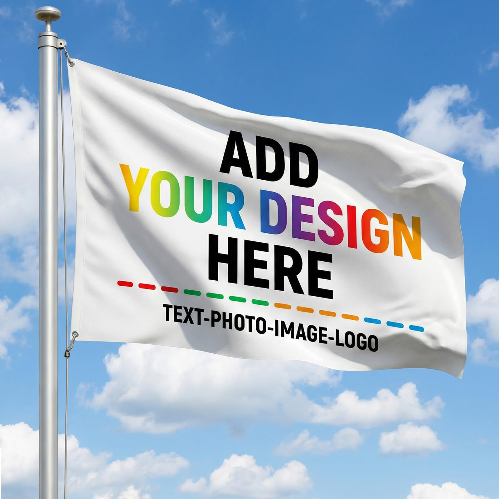 Custom Flag with Picture Logo Text - Design Your Own Flag Indoor Outdoor Decorat