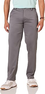 Amazon Essentials Men's All Day Wear Straight Fit Golf Trousers, Grey, 32W / 30L