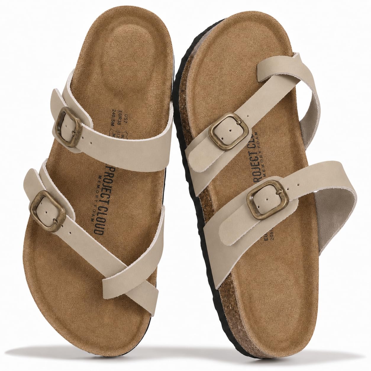 Project Cloud Summer Sandals for Women Genuine Leather Slide Women 100% Natural 