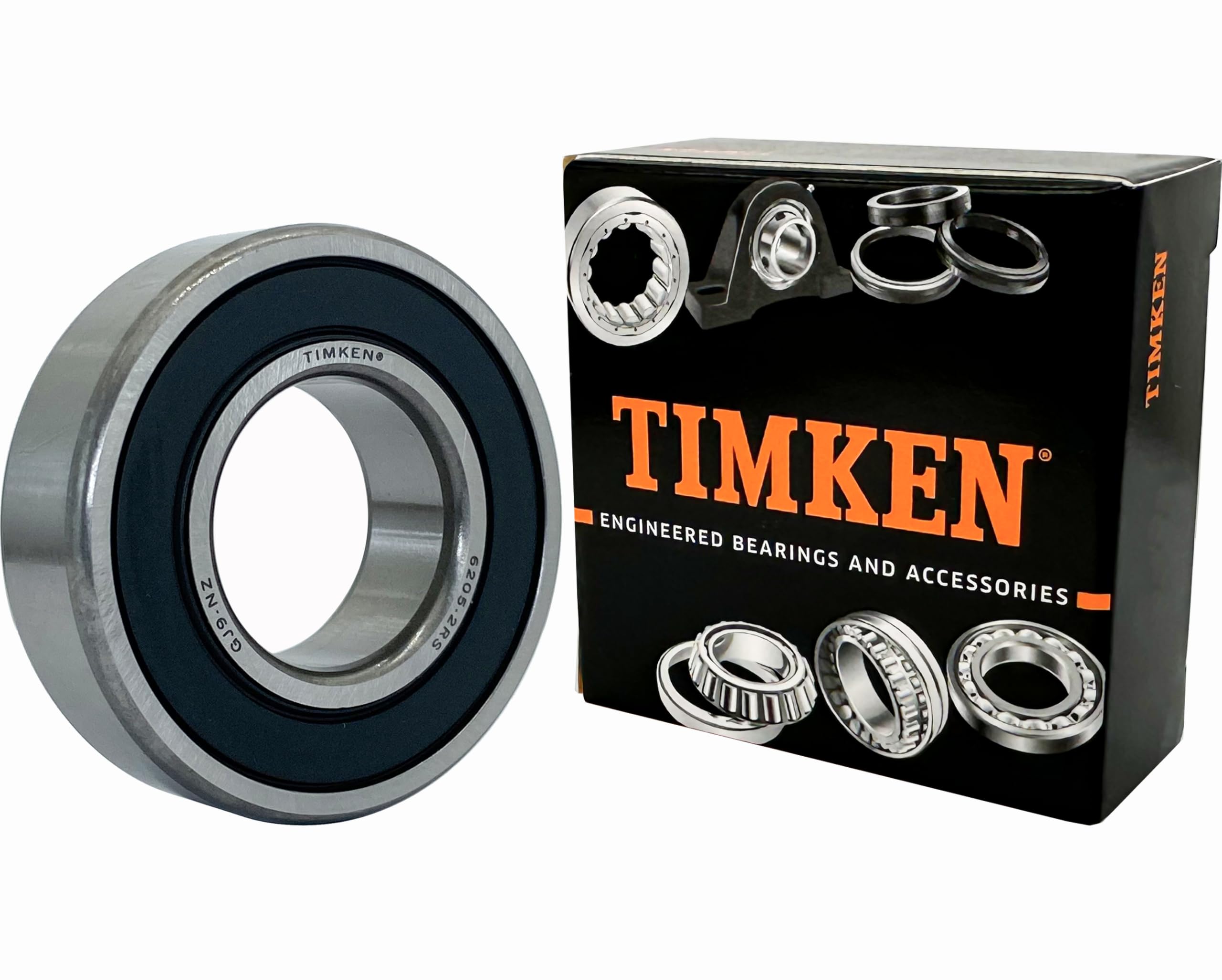 2PACK TIMKEN 6205-2RS Double Rubber Seal Bearings 25x52x15mm Pre-Lubricated and 