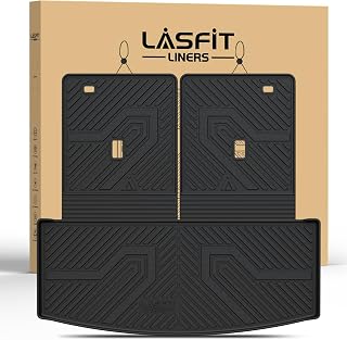 LASFIT Cargo Mat for Ford Explorer 2020-2025 2026 2027 Backrest Liner | Custom Fit All Weather Protector Split Design Easy Installation Wash Trunk with Seatback Mat SUV Car Accessories, 1pc Black