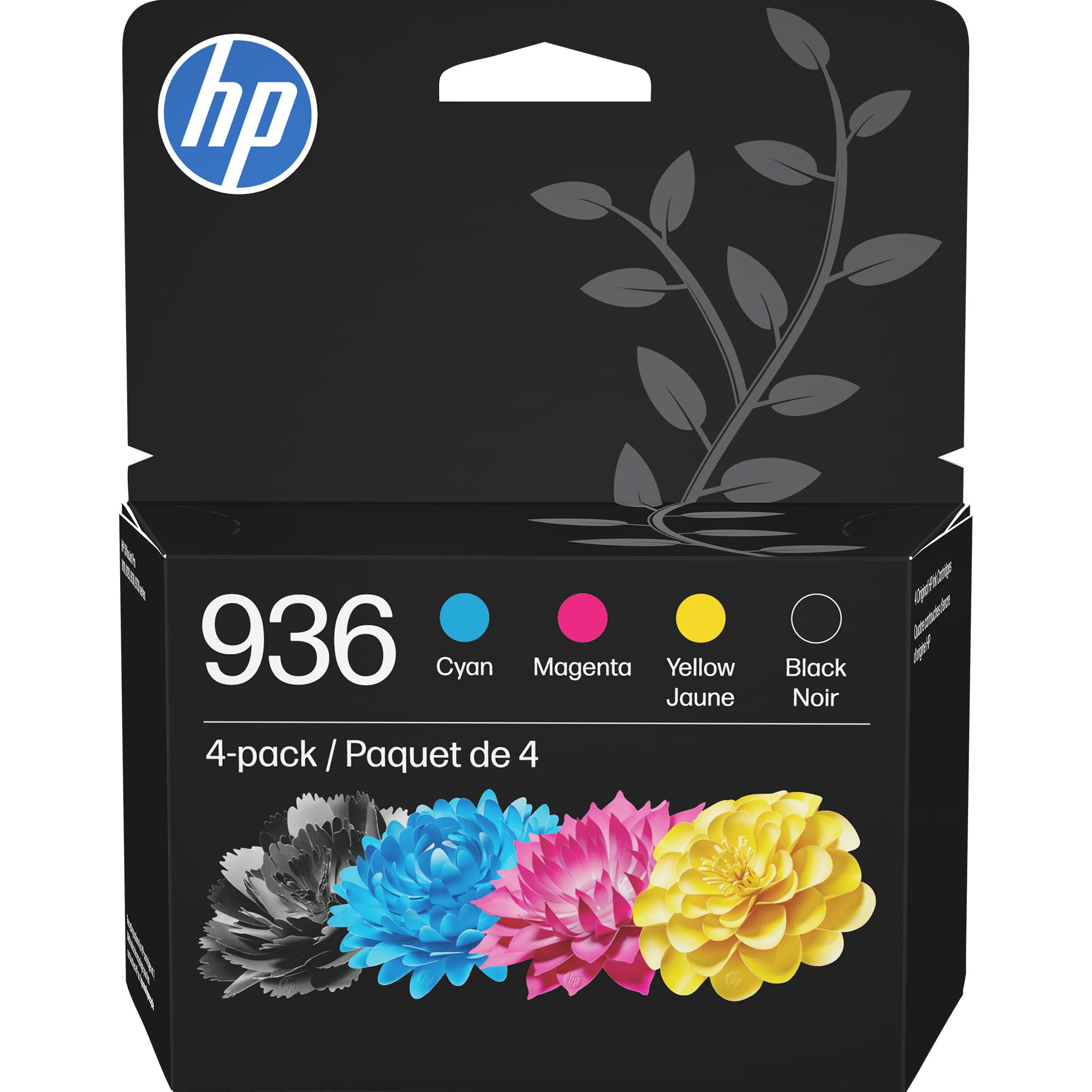 HP 936 Black, Cyan, Magenta, Yellow Ink Cartridges (4-Pack) | Works with OfficeJ