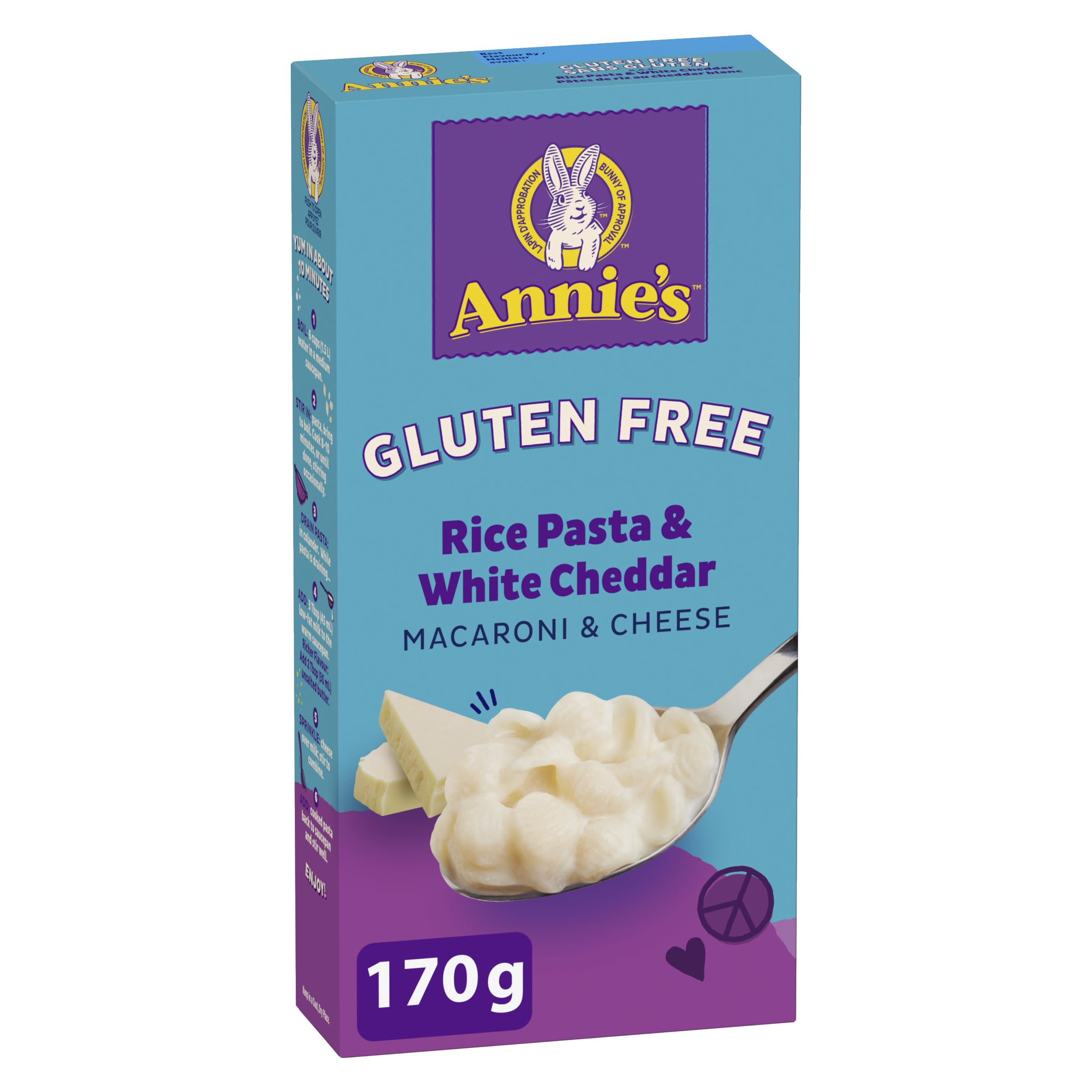 ANNIE'S - MACARONI AND CHEESE Gluten Free Rice Pasta and White Cheddar, No Artif