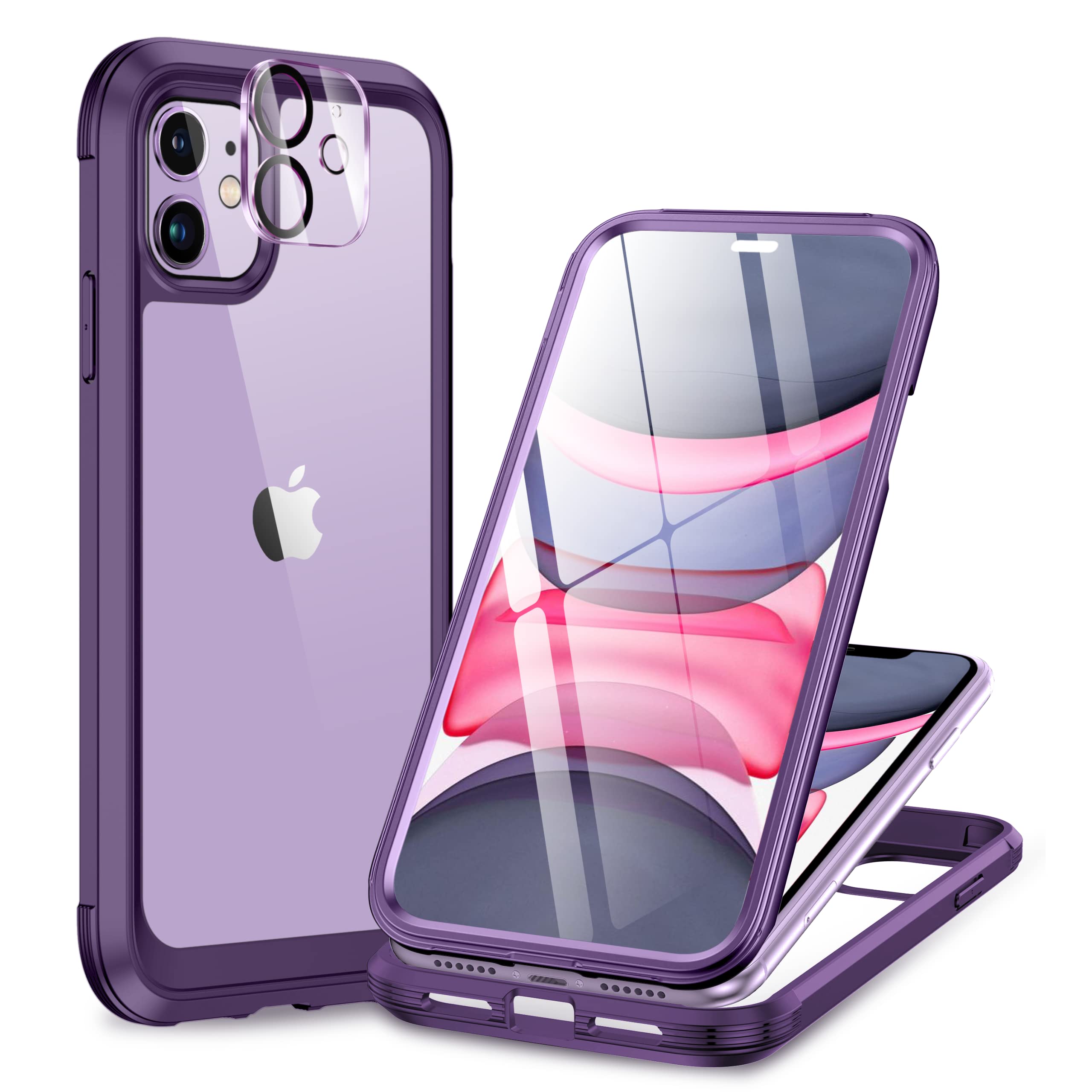 Miracase Glass Series for iPhone 11 Case 6.1 inch, Upgraded Full-Body Rugged Pho