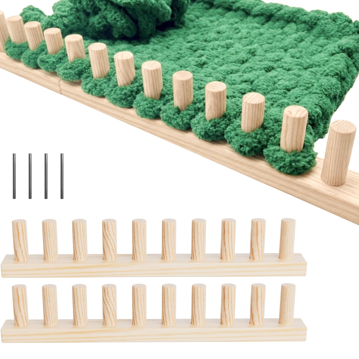 GIFMFTHK Lightweight Solid Wood Chunky Knitting Loom Kit -30" Modular Frame | Na