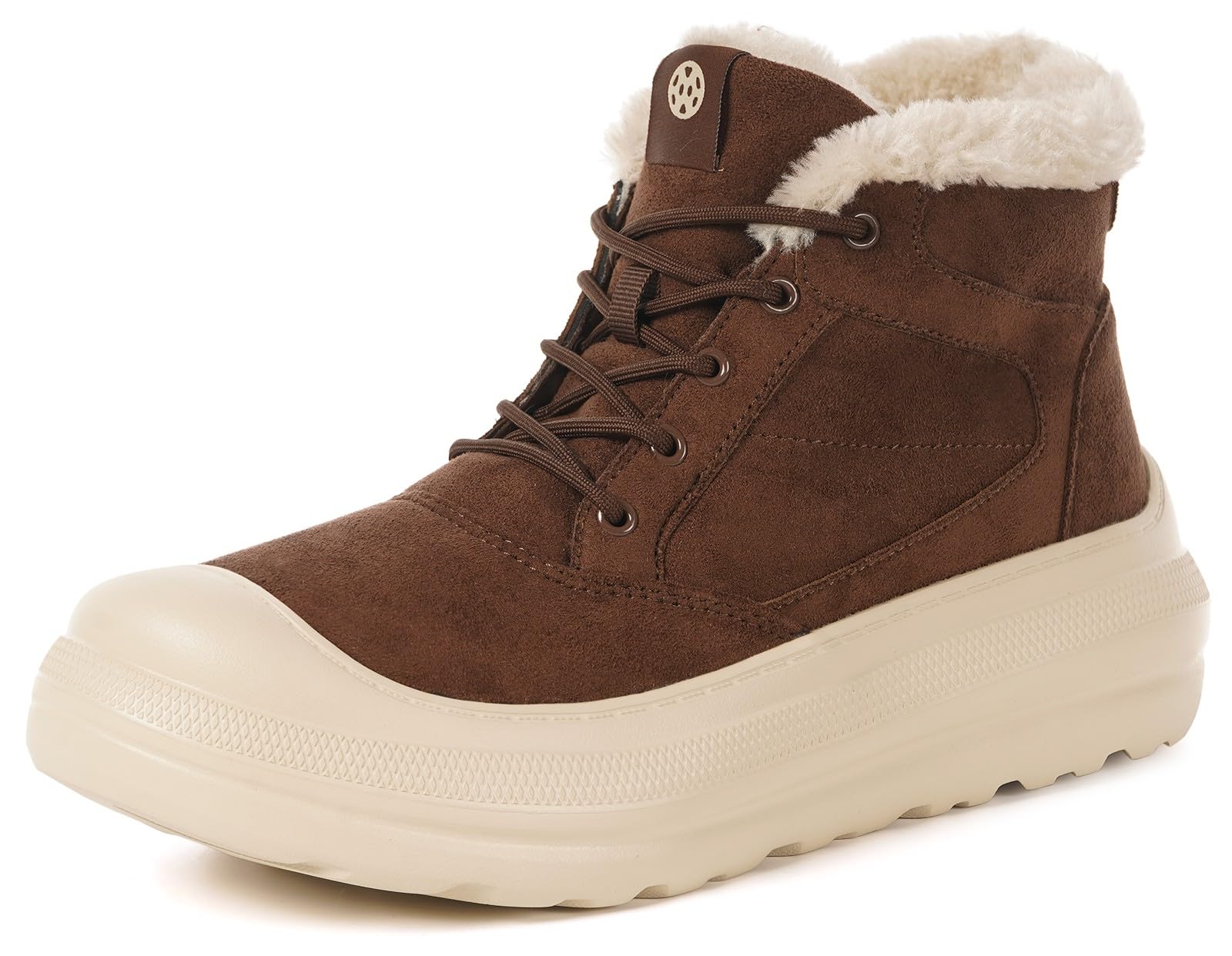 Eagsouni Womens Snow Boots Suede Leather Winter Shoes
