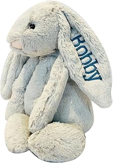 Embroidered Plush Bunny with Child's Name Handmade Custom Plush Toy Child's First Easter Gift