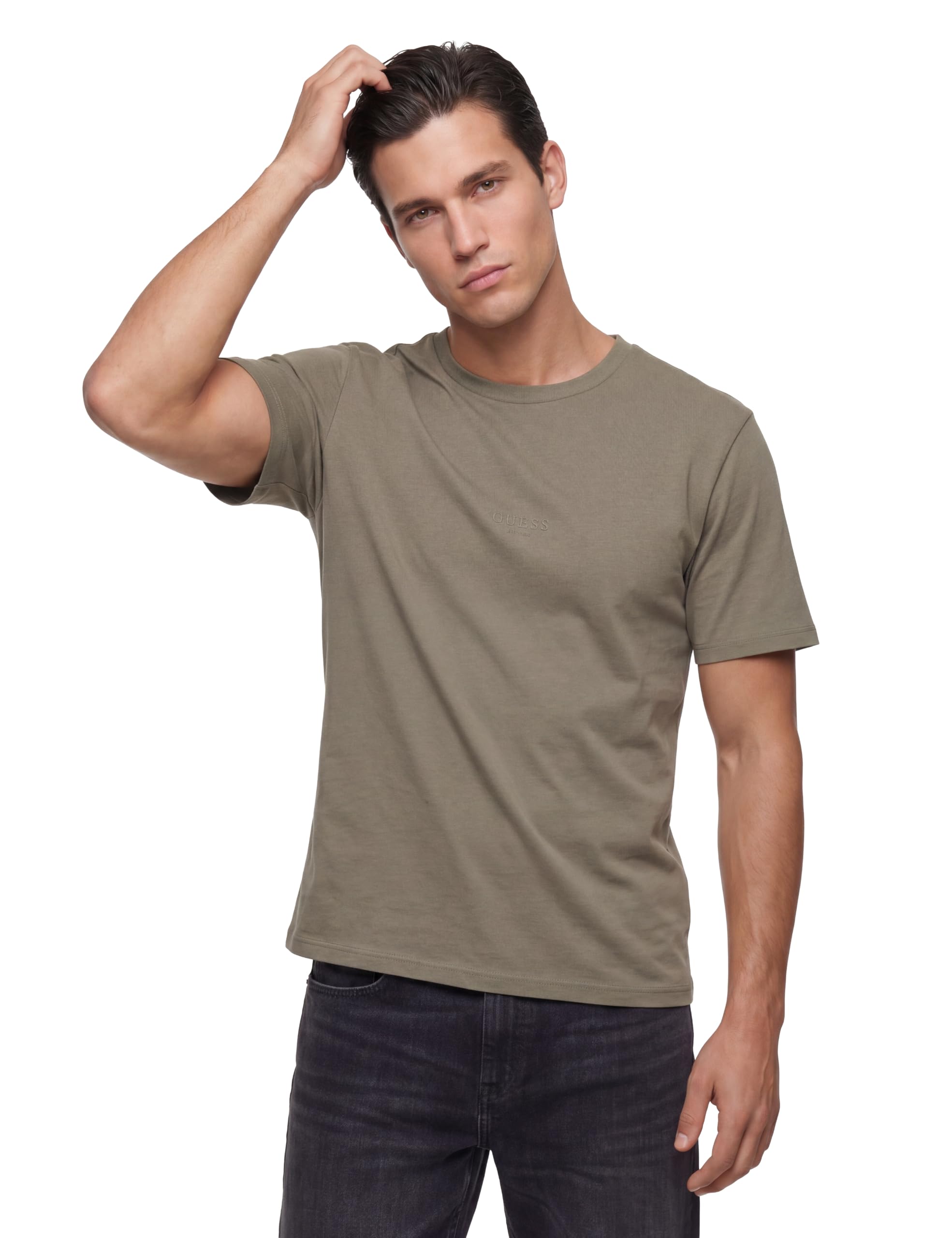 Guess Aidy - T-Shirt Uomo in Cotone Girocollo Manica Corta
