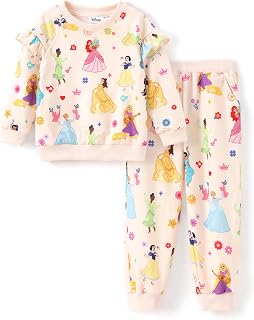 Disney Frozen Baby Girls Long Sleeve Shirt and Pocket Pants Set Autumn Casual Daily Wear