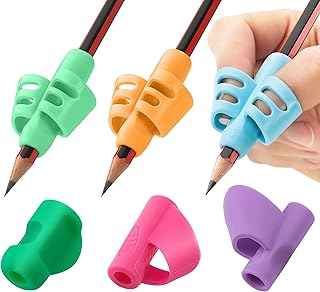 Stylo Pencil Grips for Kids Handwriting, Toddlers 2-5, Assorted, 6 Pack | Ergonomic Tripod Grip Trainer, Occupational Therapy & Dysgraphia, Writing Tools, Left & Right Handed, Preschool, Homeschool
