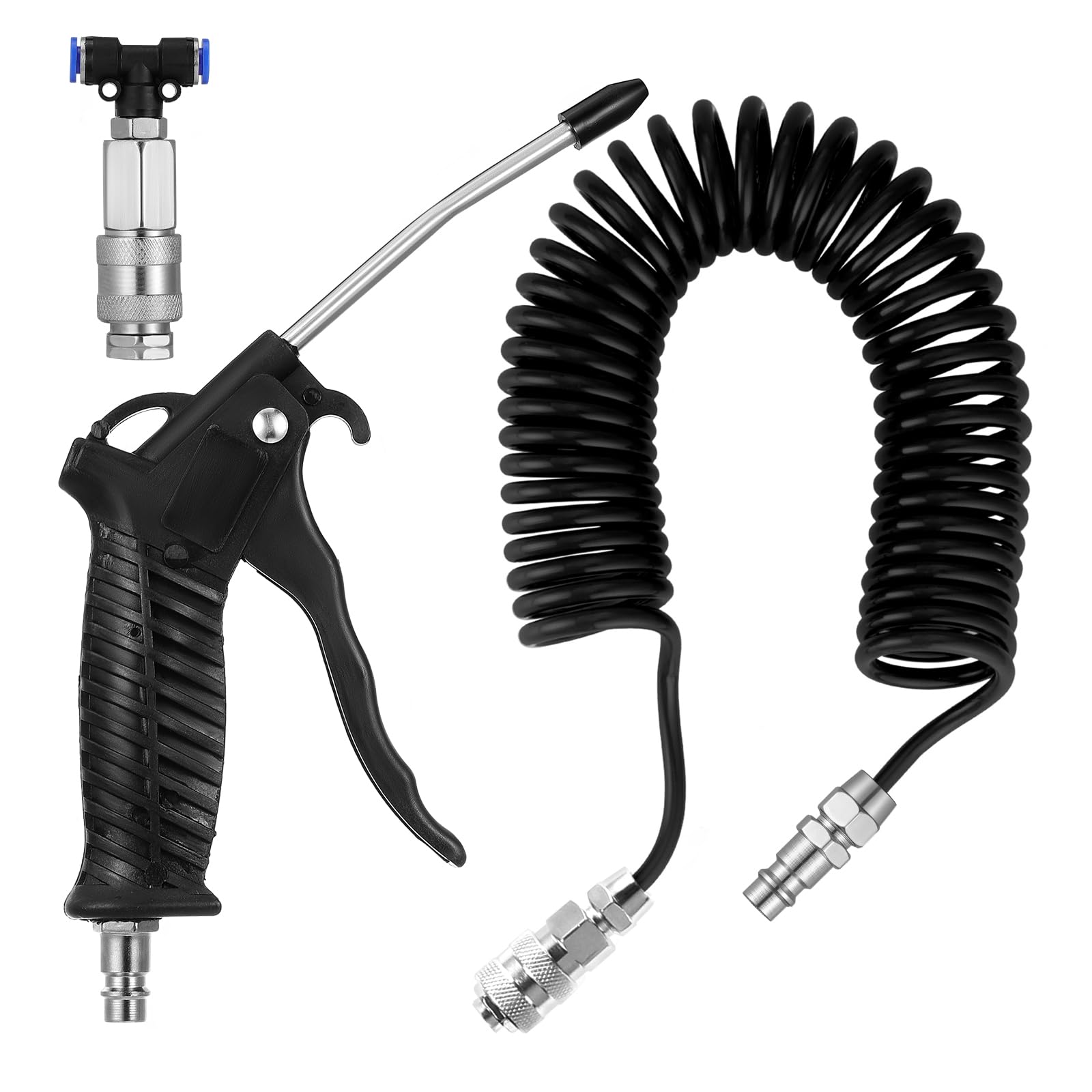 Fippy Truck Air Duster Gun with 5 Metre Recoil Air Hose, Air Seat Blow Dust Gun 