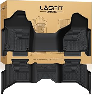 LASFIT Floor Mats for RAM 1500 Quad Cab 2013-2018 &Ram 1500 Classic 2019-2024 (Not for Crew Cab), 𝐍𝐨-𝐂𝐮𝐫𝐥𝐢𝐧𝐠 3D Scanned All Weather TPE 𝐍𝐨𝐧-𝐒𝐥𝐢𝐩 Car Floor Liners