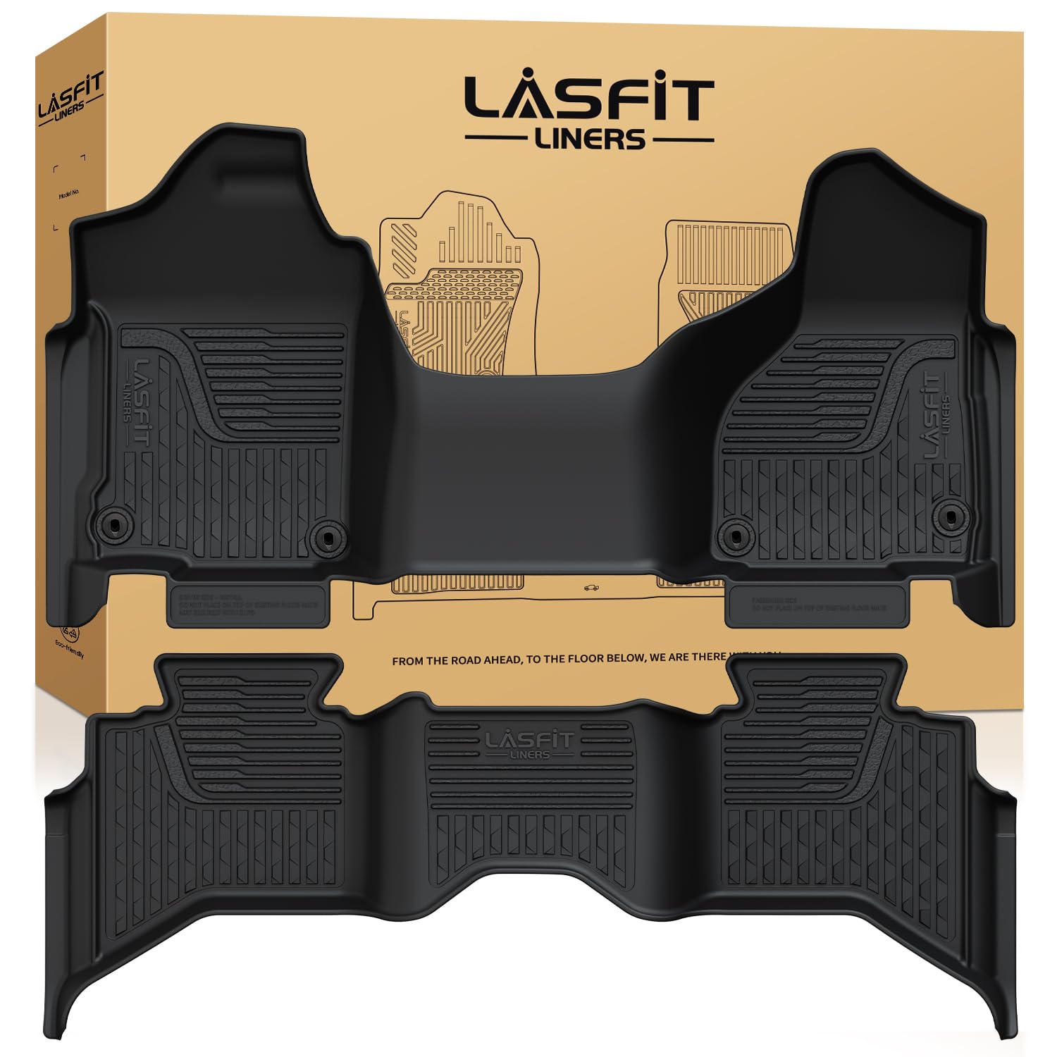 LASFIT Floor Mats for RAM 1500 Quad Cab 2013-2018 &Ram 1500 Classic 2019-2024 (N