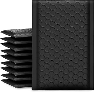 UCGOU Bubble Mailers 4x8" Black 50 Pack Usable Size 4x7" Padded Envelopes | Opaque Self Seal Adhesive Waterproof Boutique Padded Envelopes for Jewelry Makeup Small Bubble Mailers for Trading Cards #000