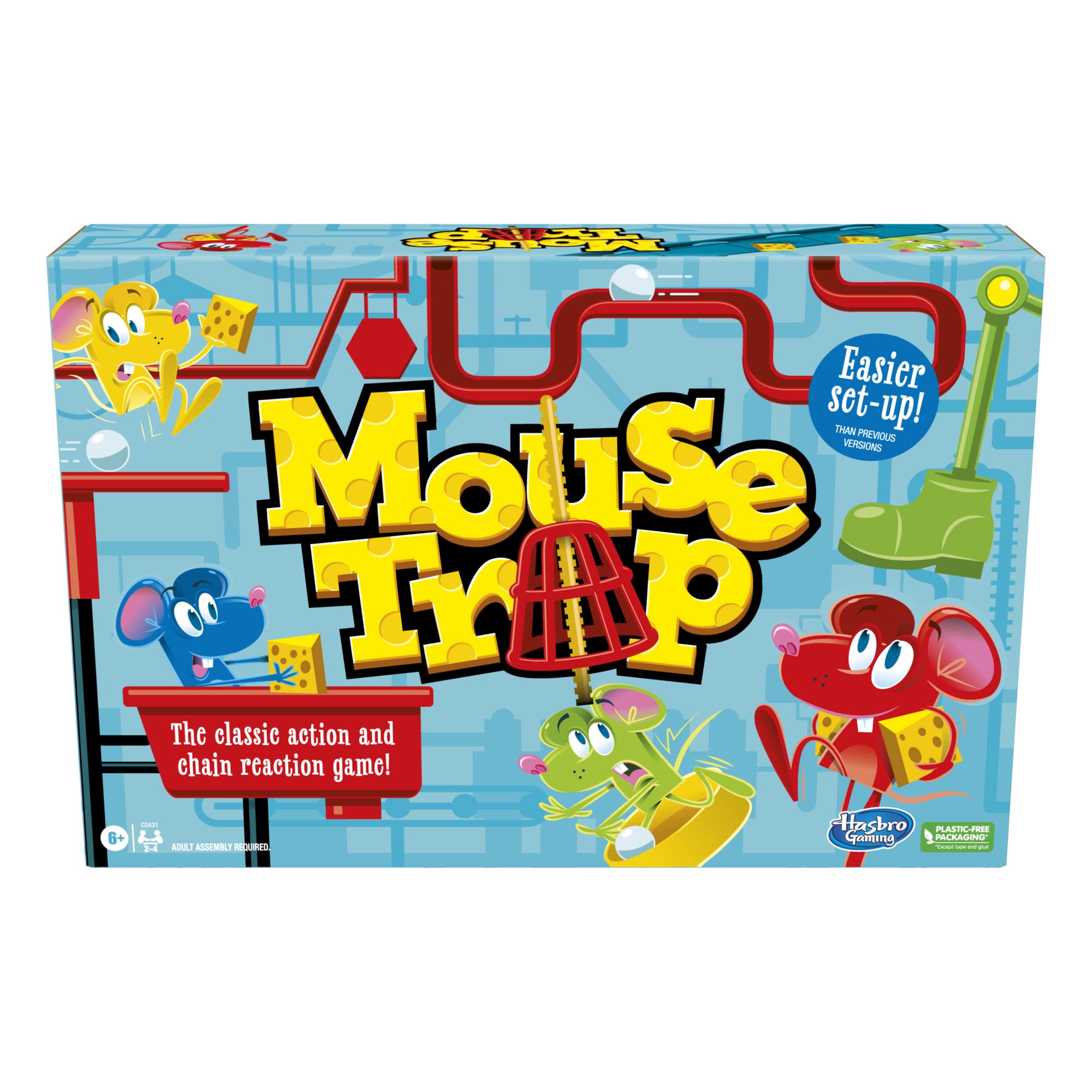 Mouse Trap Board Game for Kids Ages 6 and Up, Classic Kids Game for 2-4 Players,
