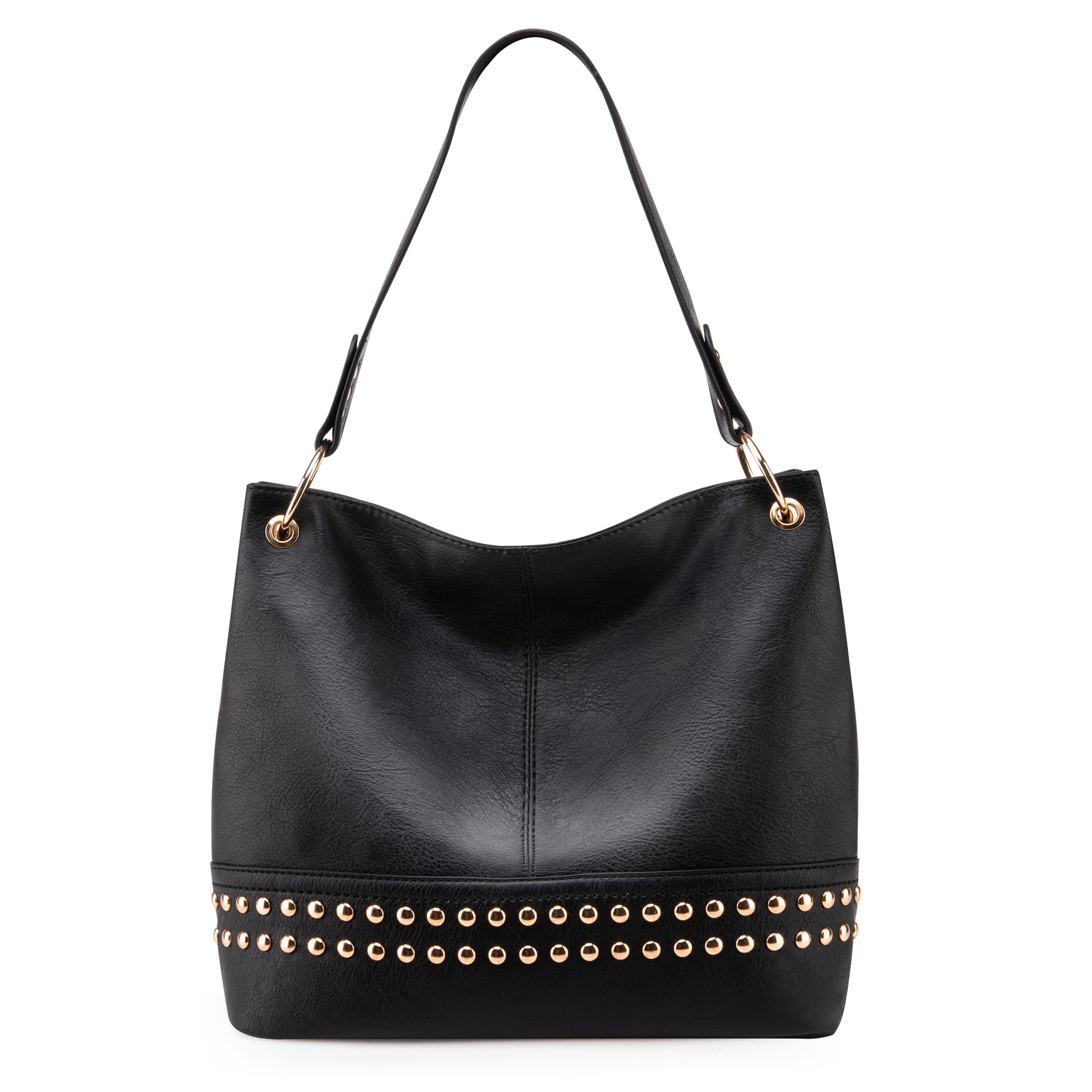 Purses for Women Hobo Bags Slouchy Shoulder Bag Tote Handbags, D-black, M