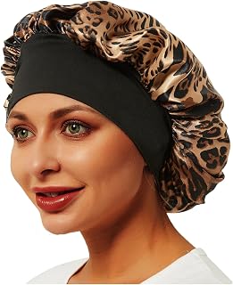 Silk Bonnet Satin Sleep Cap Sleep Cap for Men Women Soft Cap with Wide Elastic Band for Natural Curly Hair