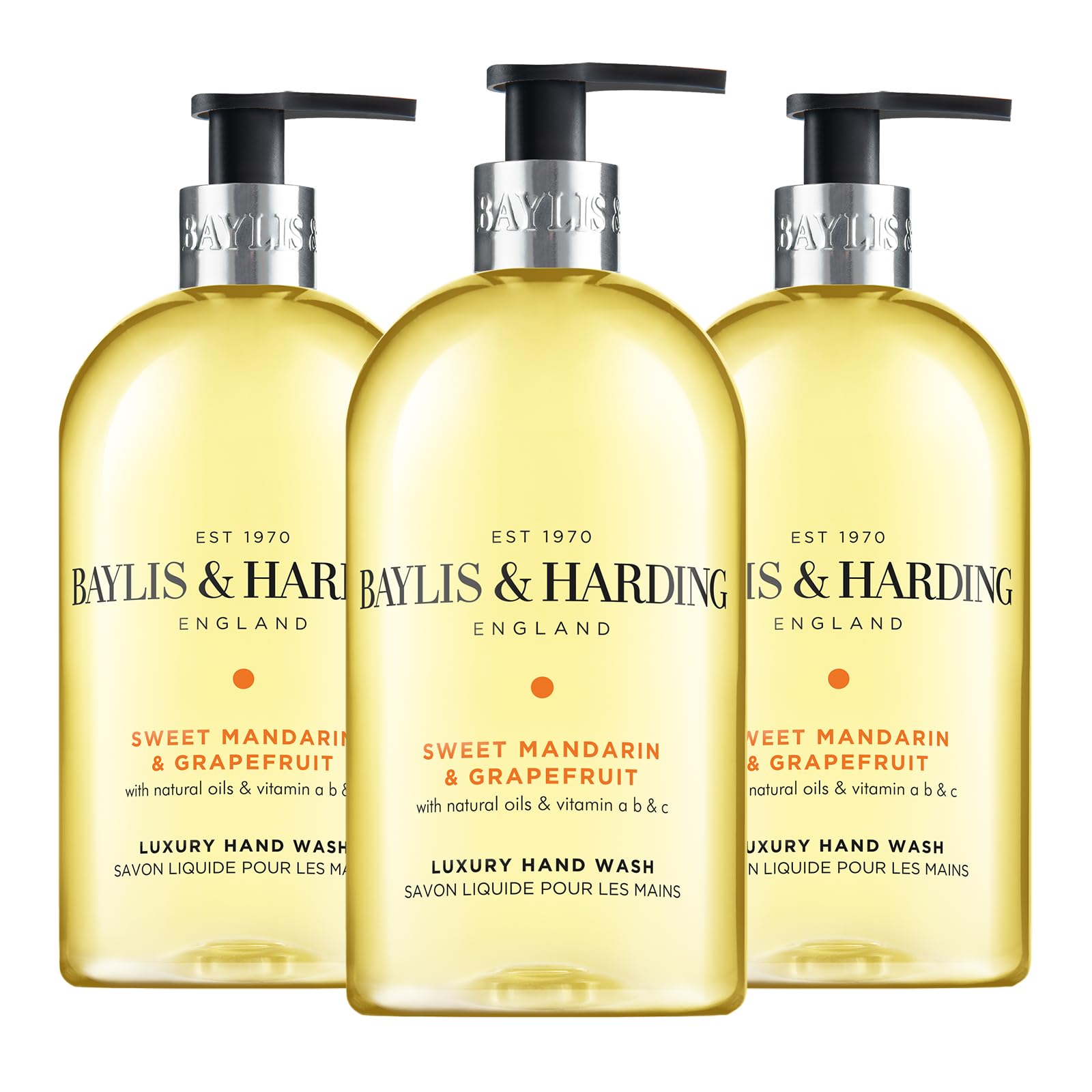 Baylis & Harding Signature Luxury Hand Wash 500ml 3 pack | Sweet Mandarin & Grap