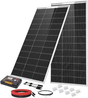 ECO-WORTHY 200W 12V Solar Panel Kit with High Efficiency Monocrystalline | 2Pcs 100W N-Type Bifacial Solar Panel and 30A PWM Charge Controller for RV, Camper, Shed, Trailer, Cabins, Off-Grid