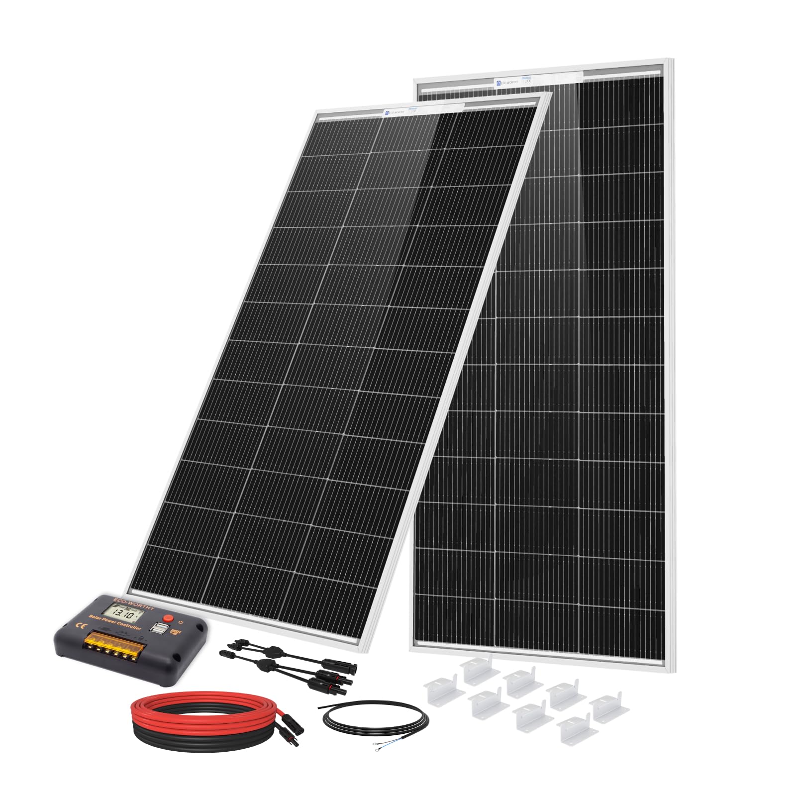 ECO-WORTHY 200W 12V Solar Panel Kit with High Efficiency Monocrystalline | 2Pcs 