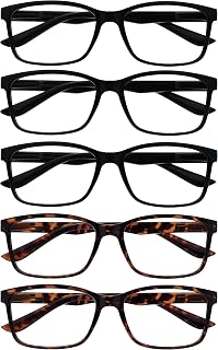 OPULIZE The Reading Glasses Company Men's Large Black Brown Reader Value Pack of 5 Designer Style Spring Hinges RRRRR83-11122 +2.50