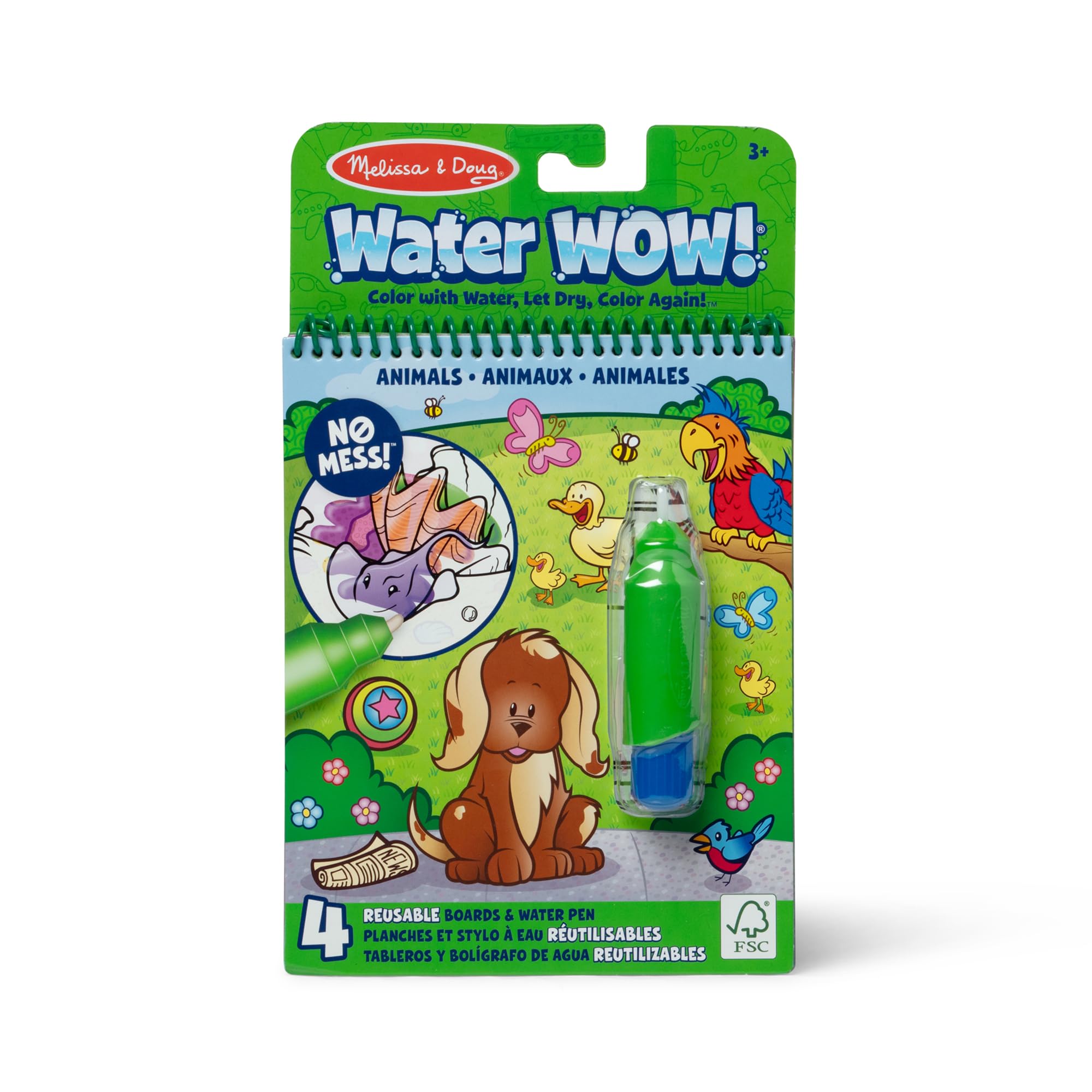 Melissa & Doug On the Go Water WOW! Animals Activity Pad Toy 4 Reusable Animal P