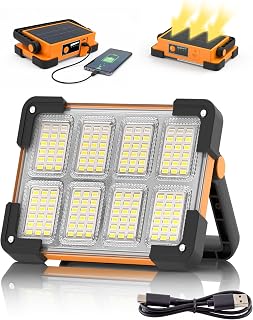 LED Rechargeable Work Light, LED Spot Light with USB Port, Portable Floodlight with 4 Modes, Security Lights Waterproof for Fishing, Hiking, Repairing, Emergency