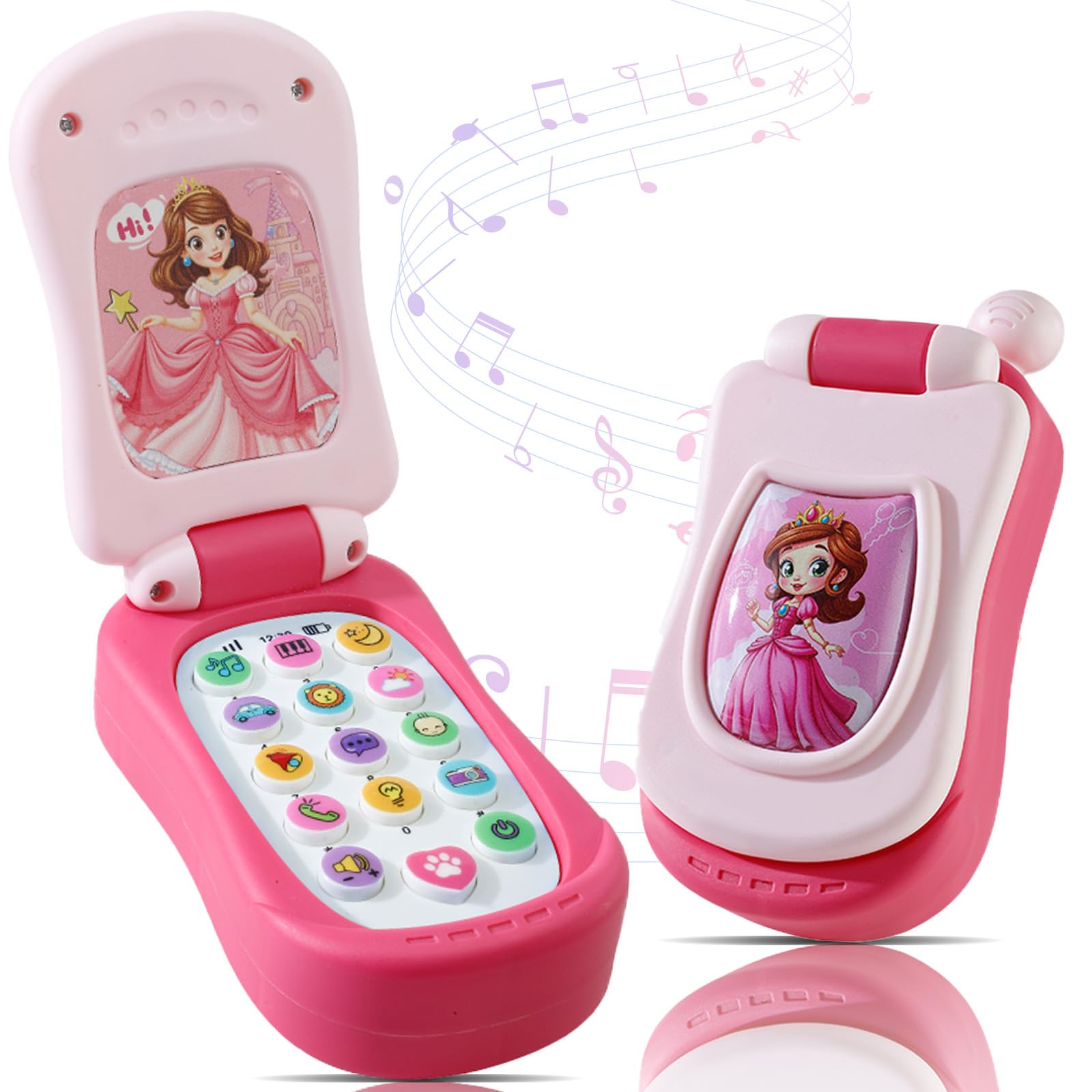 FENYAN Cell Phone Toy for 18 Months, Pretend Play Flip Smartphone Baby Toys | Pr